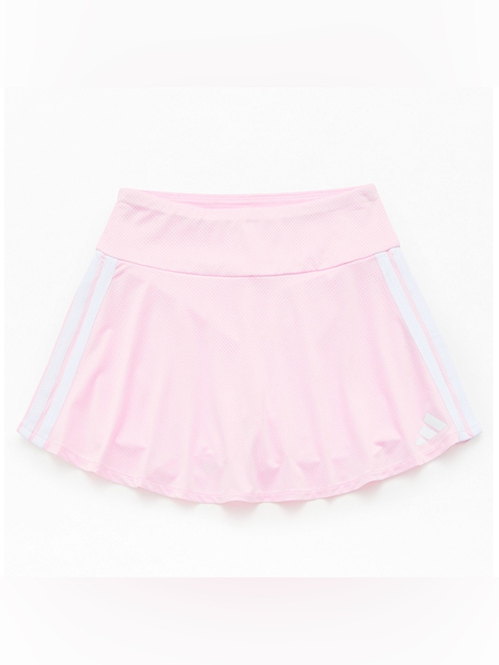 adidas Light Pink Girls' Mesh Flounce Skirt with Side Stripes